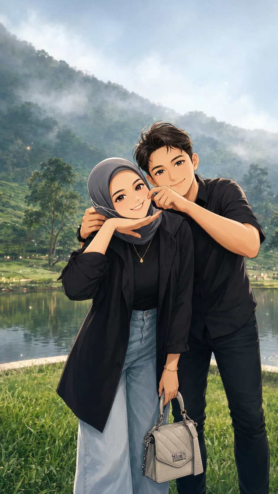 Arif dan Sifa berpose ceria